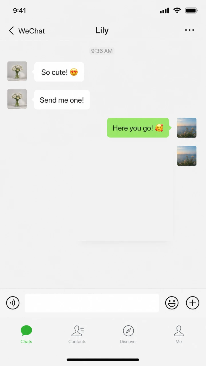微信聊天中使用宝宝动态表情的效果